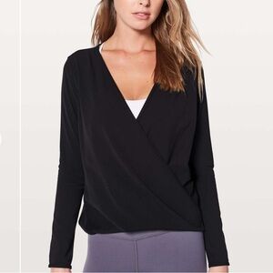 Lululemon Athletica Black Wrap Blouse